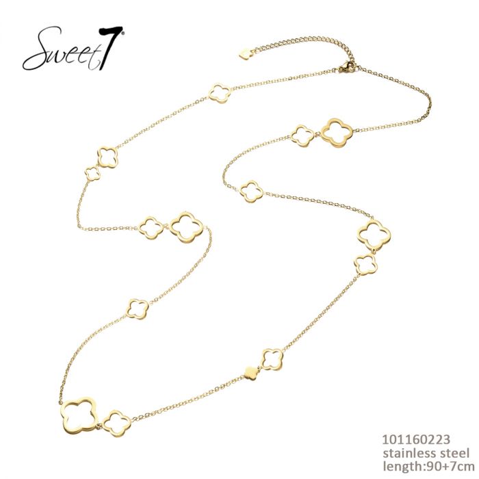 Lange Ketting Klaver 0223 Goud RVS