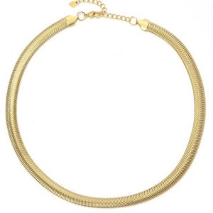 Mooie Hals Ketting 12123 RVS Goud