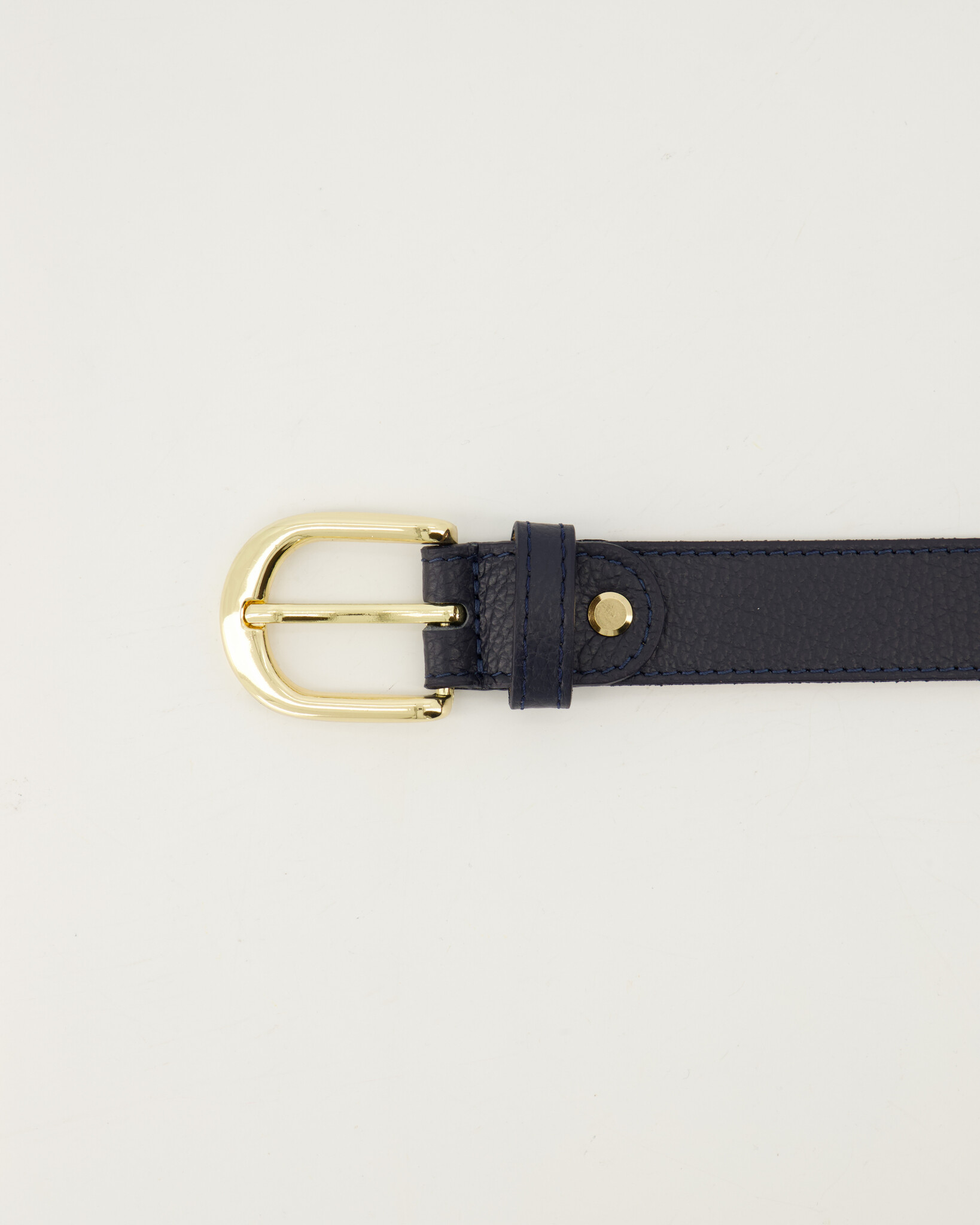 Leren Basis Riem Donker Blauw Goud - Afbeelding 5