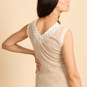 Alternative view of G-Maxx Top Talitha Camel/OffWhite