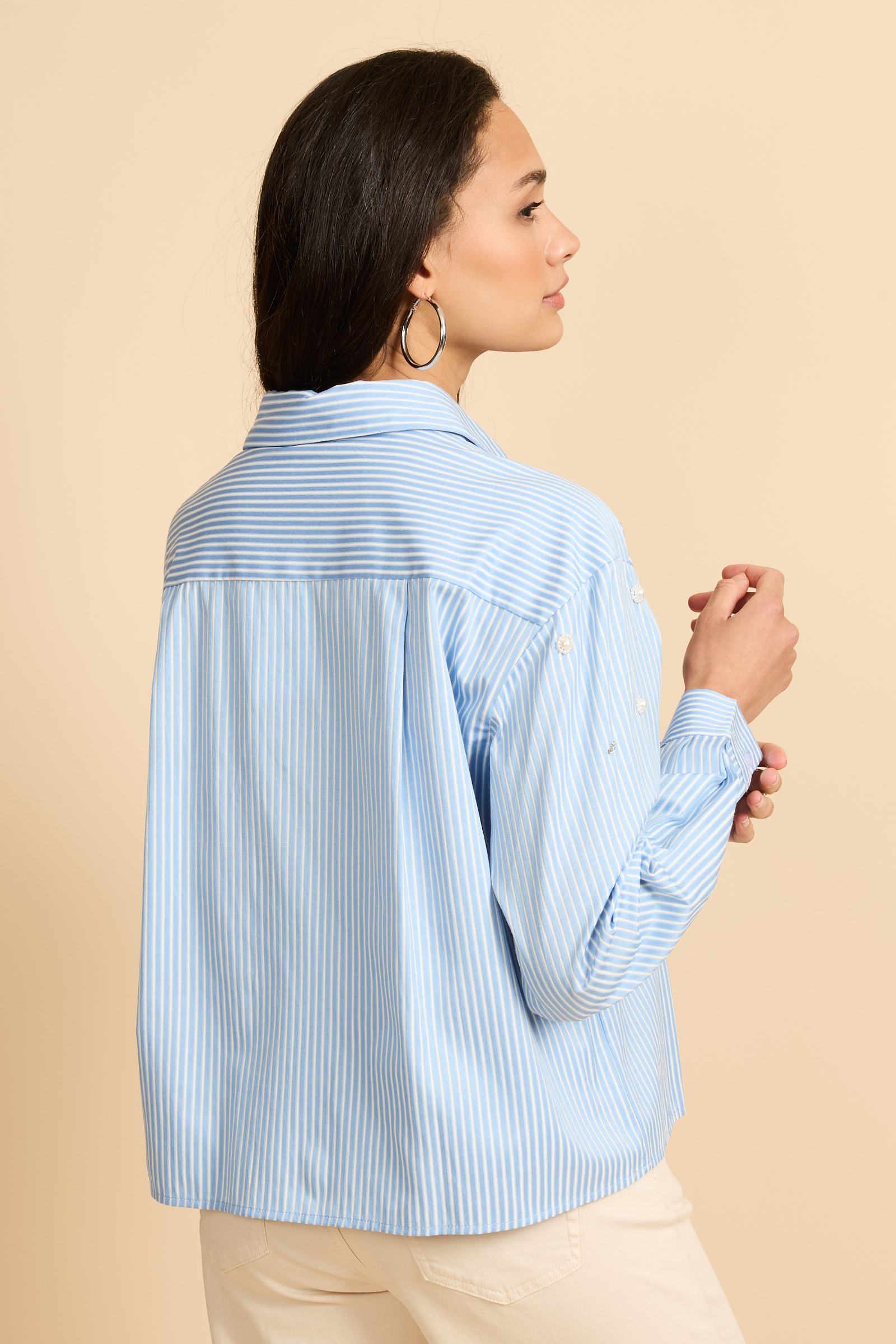 G-Maxx Wenya Blouse Blue/ Off-White - Afbeelding 4