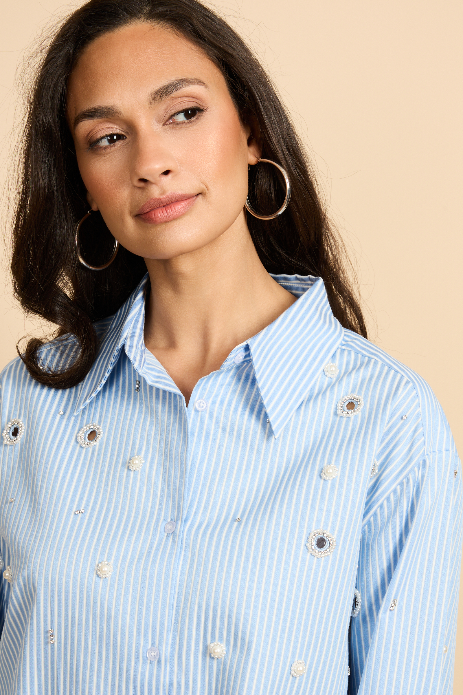 G-Maxx Wenya Blouse Blue/ Off-White - Afbeelding 7