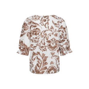 Alternative view of G-Maxx Blouse Ophelia Top Off-White/Walnut Camel