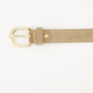 Alternative view of Suede Basis Riem Beige Goud
