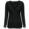 Triple Nine Cashmere Top 9003 met Kant Zwart via villaggio
