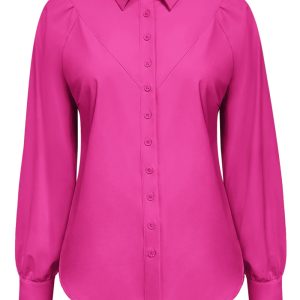 Triple Nine Travelstof Blouse 5919 Fuchsia via villaggio