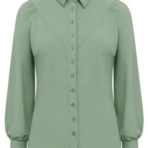 Triple Nine Travelstof Blouse 5919 Sage Green via villaggio