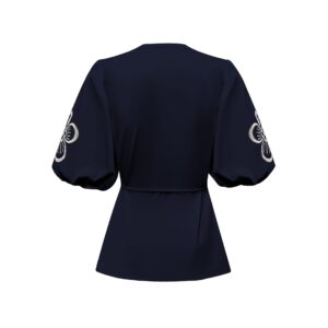 Triple Nine Travelstof Blouse 5943 Zwart Via Villaggio