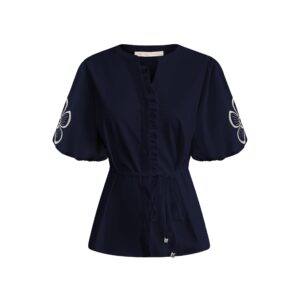 Triple Nine Travelstof Blouse 5943 Zwart Via Villaggio