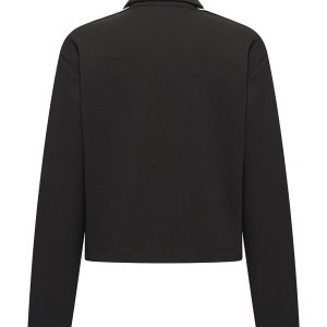 Mi Piace Sweat Jacket Contrast Stripe Zwart via villaggio