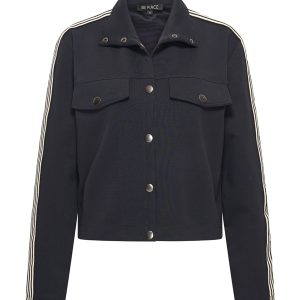 Alternative view of Mi Piace Sweat Jacket 20200104 Contrast Stripe Donker Blauw