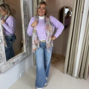 Sjaal 0907 Blaadjes Rose Pink