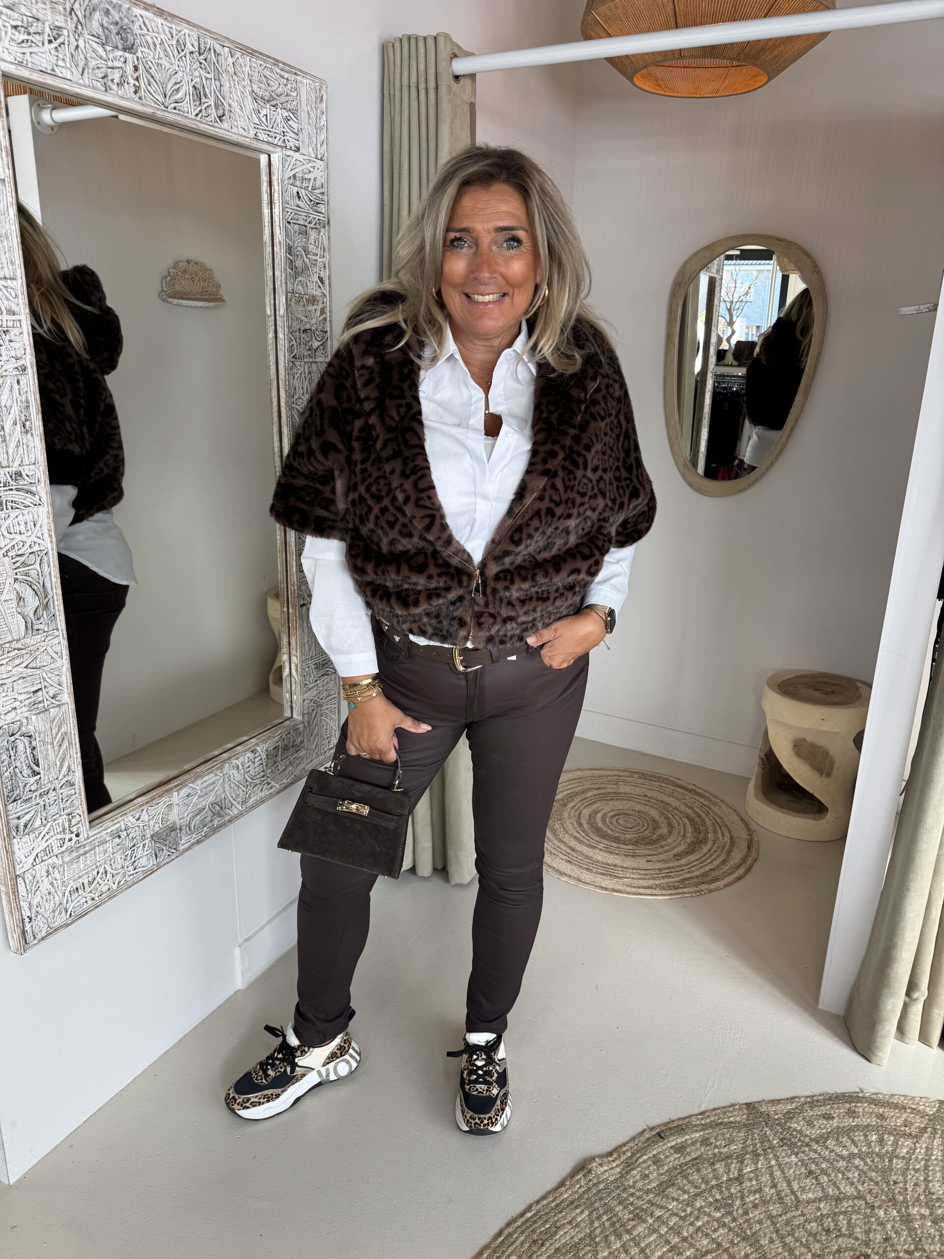 Leatherlook Broek Norfy K516 Bruin - Afbeelding 8