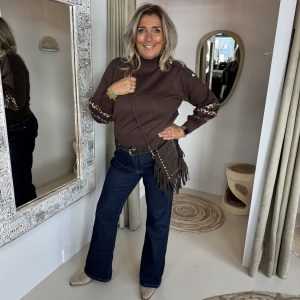 Alternative view of Suede Cross Body Tas Danisha Studs Bruin