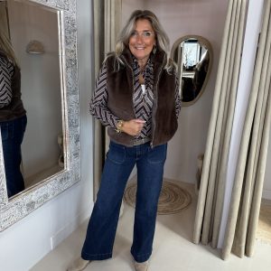 Fake Fur Bodywarmer Elin 115 Coffee Bruin