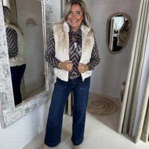 Alternative view of Fake Fur Bodywarmer Elin 115 Beige Zand