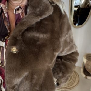 Alternative view of Fake Fur Bomber Jasje 610 Coffee Bruin