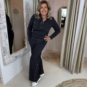 Mi Piace Bonded Travelstof Broek 202683 Stitch Zwart