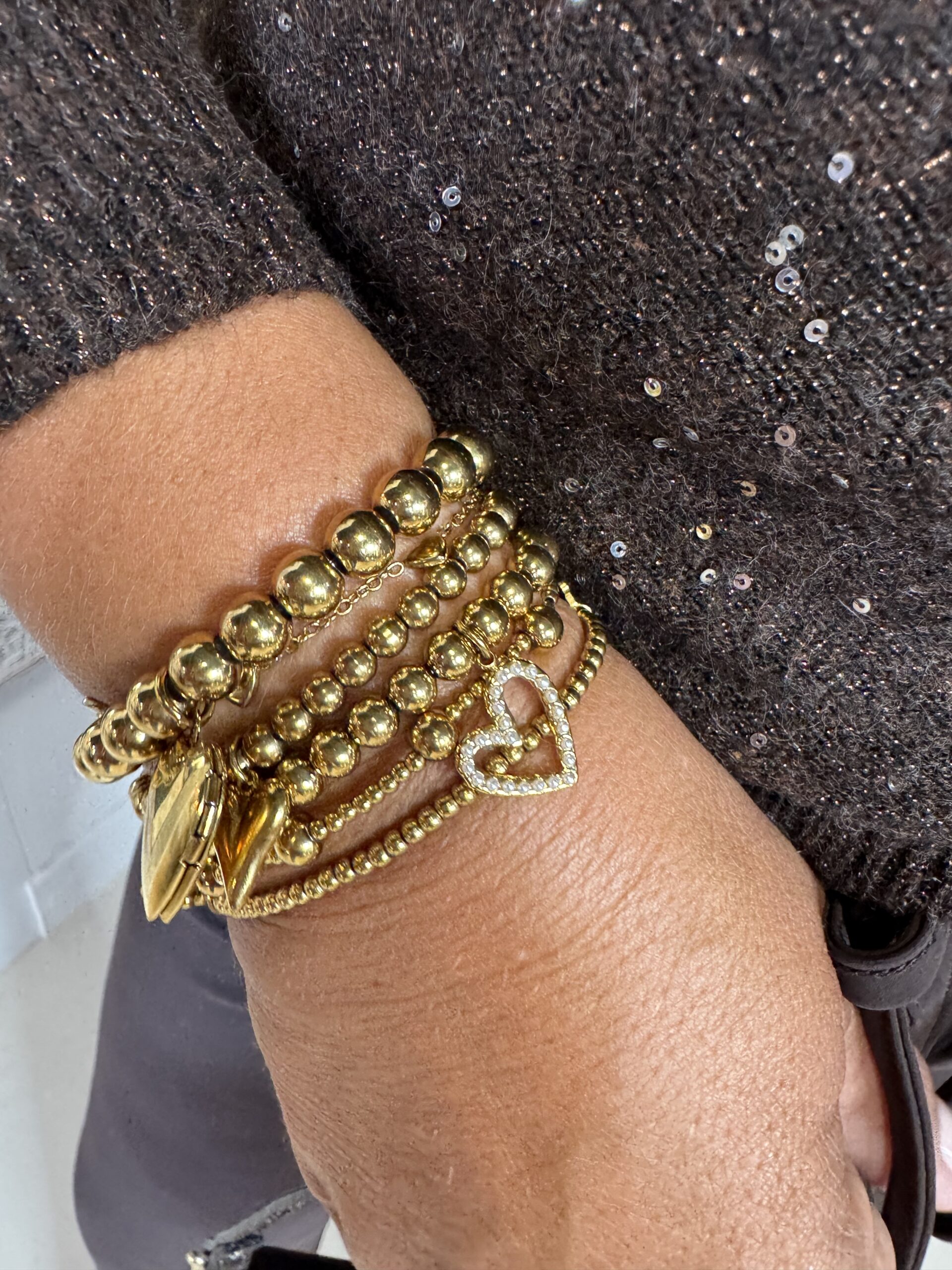 Armband Met Balletjes en Hartje 11823 - Afbeelding 3