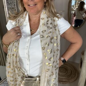 Alternative view of Sjaal 351 Panter Goud Beige