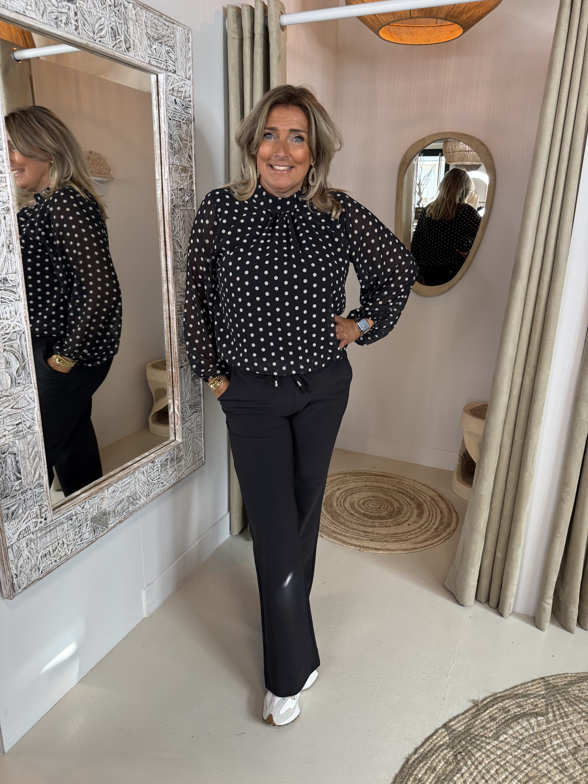 Mi Piace Bonded Travelstof Broek 202631 Zwart - Afbeelding 6