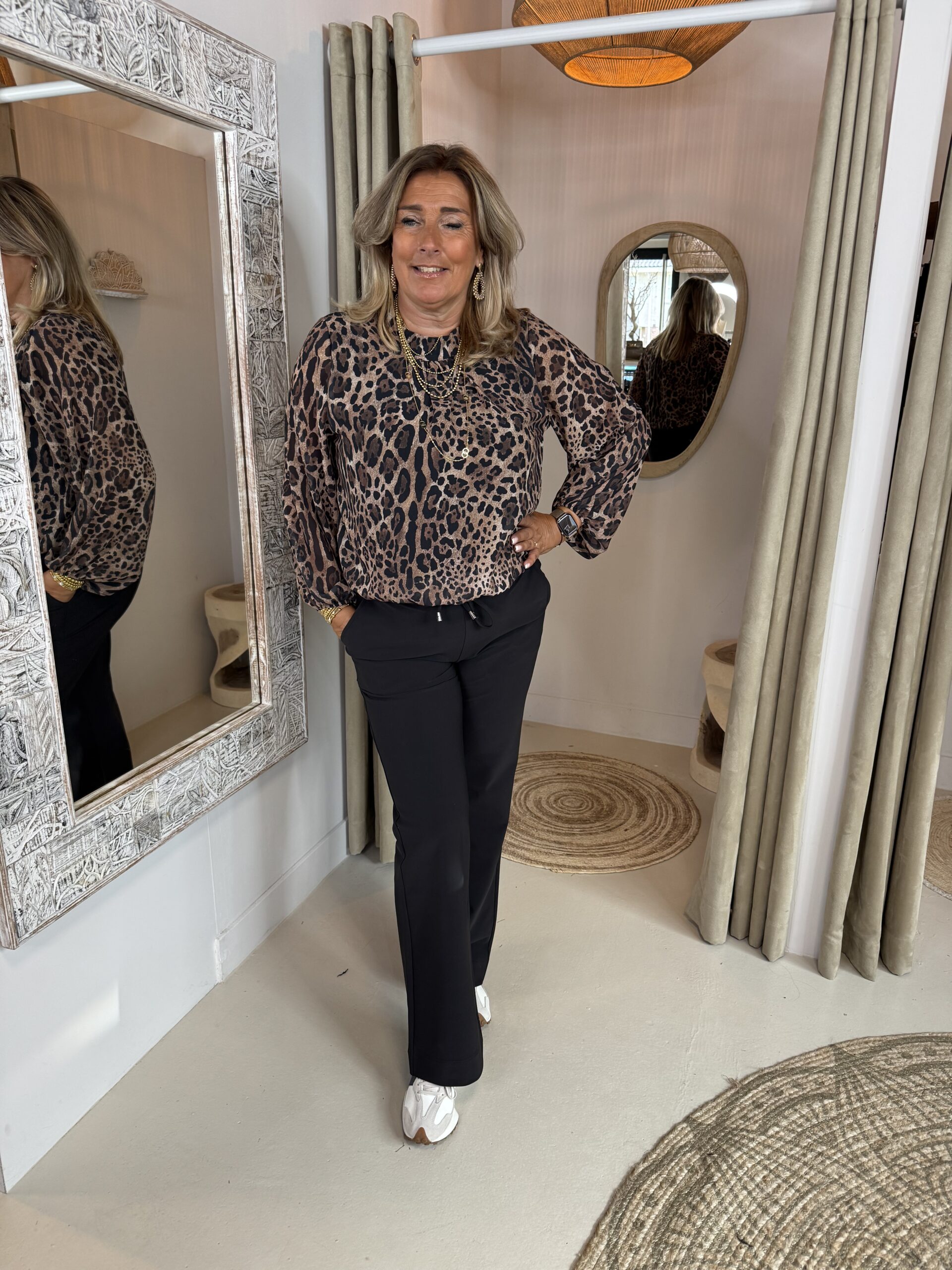 Mi Piace Bonded Travelstof Broek 202631 Zwart - Afbeelding 8