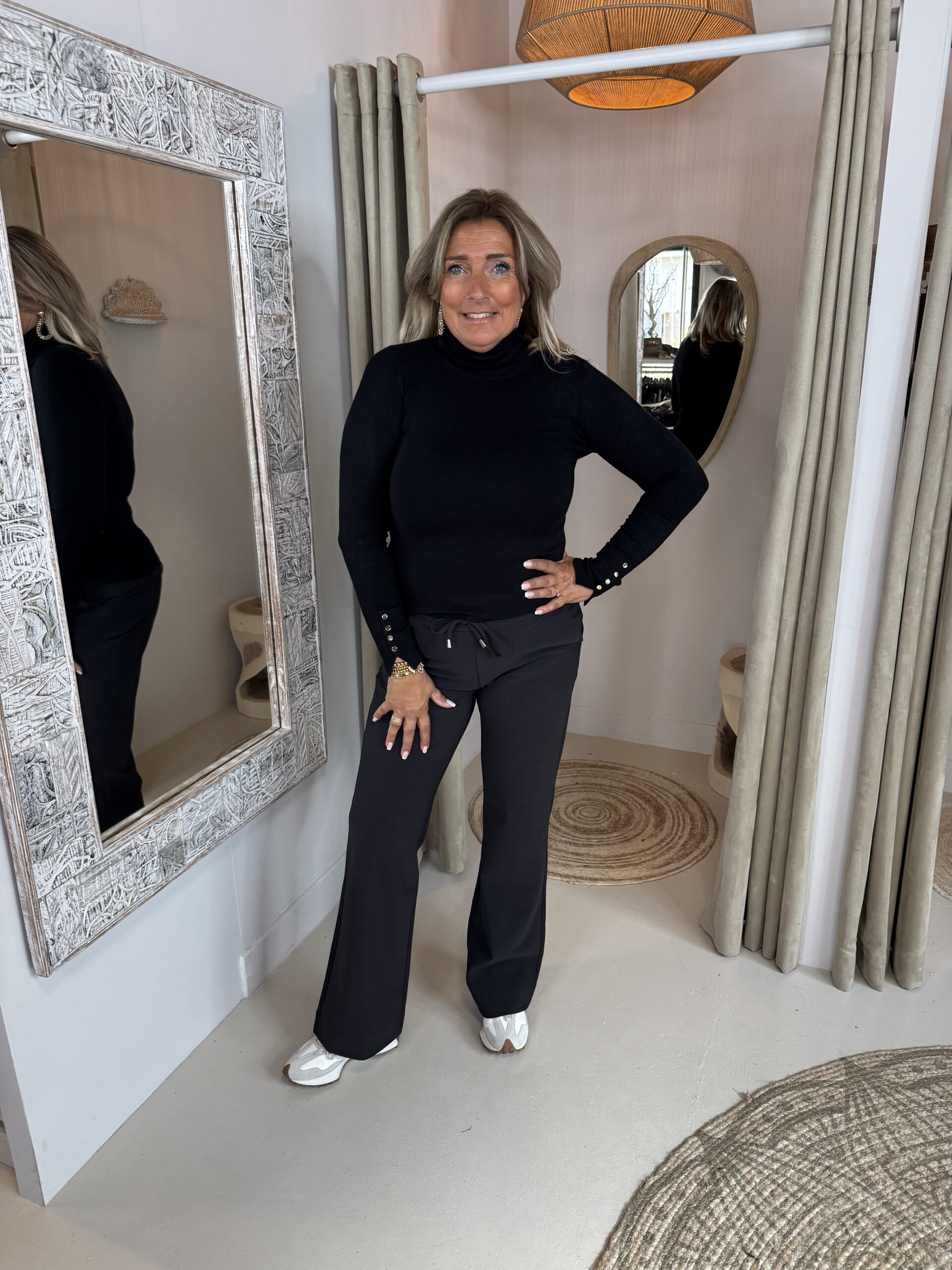 Mi Piace Bonded Travelstof Broek 202631 Zwart - Afbeelding 10