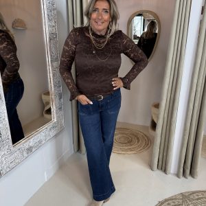 Kanten Top Vera Bruin