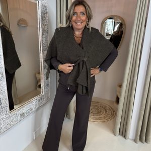 Omslagdoek Gina Donker Bruin met Glitter