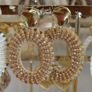 Oorbellen Ovaal Taupe 1367