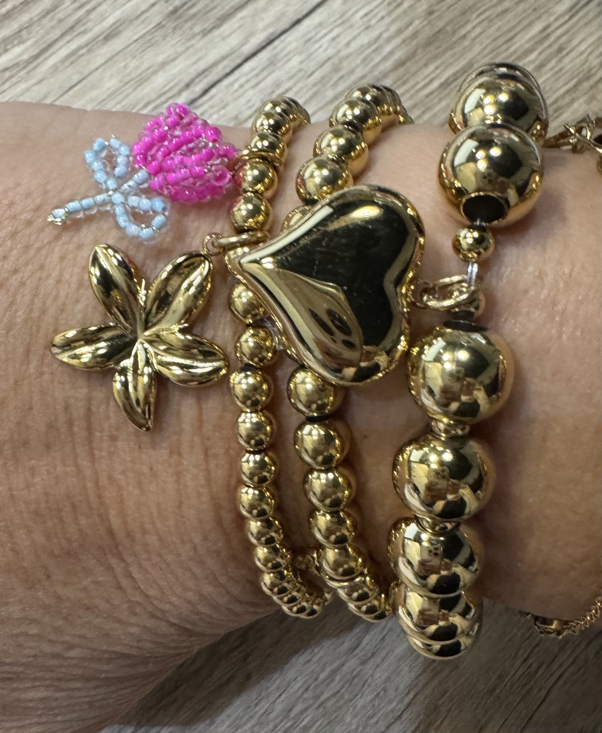 Ketting Bloem Bedel RVS Goud 7823 - Afbeelding 2