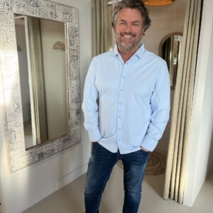 Mi Piace Travelstof Overhemd 202010 Light Blue Voor HEREN