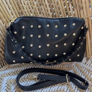 Alternative view of Leren Tas Clara Zwart Studs