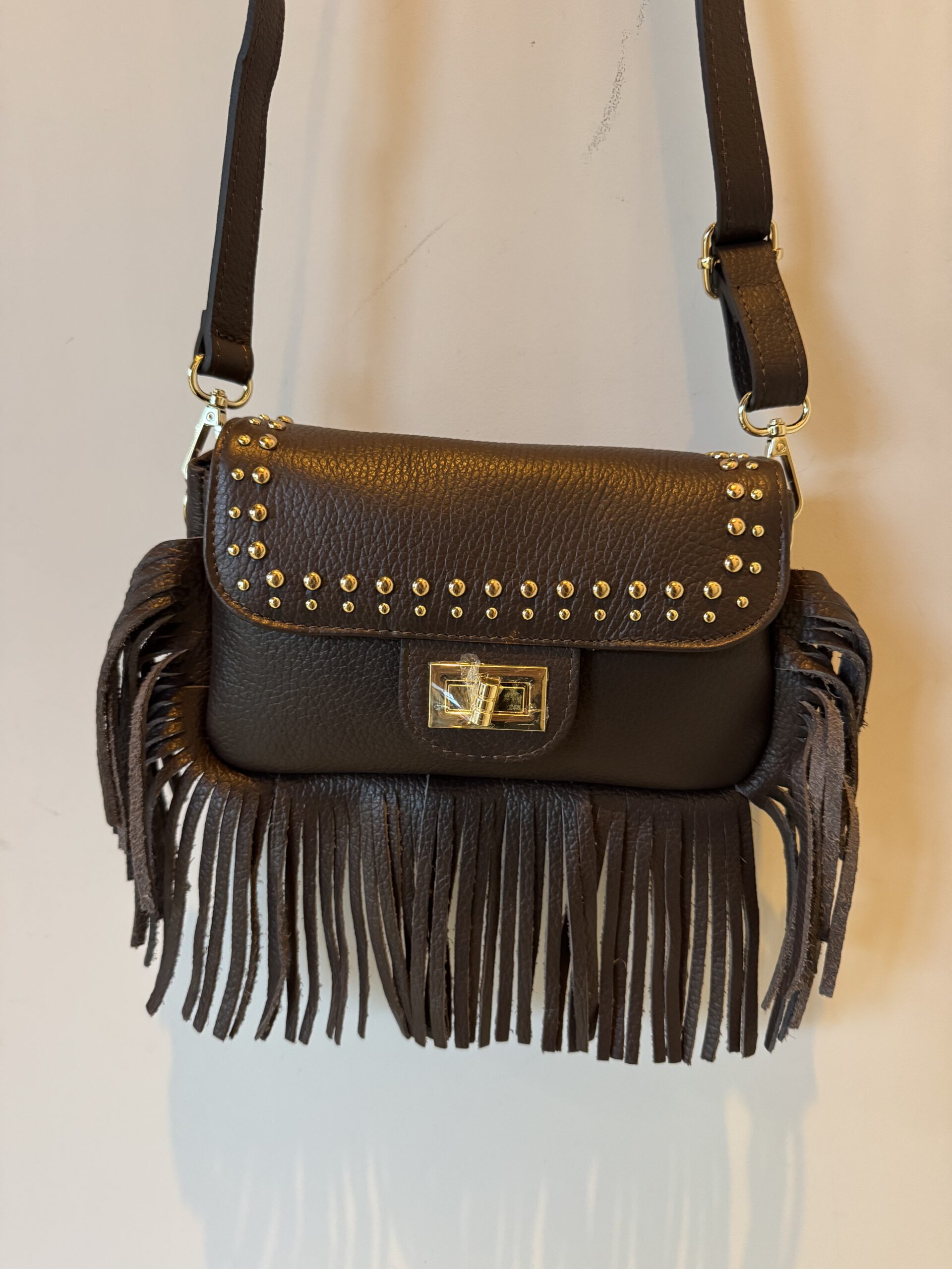 Leren Tas Fringe Franje Silvy Bruin - Afbeelding 2