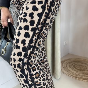 Alternative view of Mi Piace Travelstof Broek 202704 Leopard Print Kanten Bies