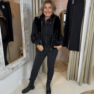 Fake Fur Bodywarmer Elin 115 Zwart