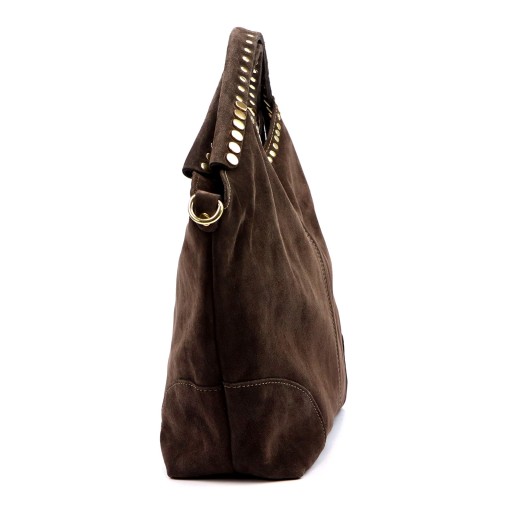 Prachtige Suede Tas Zira met Studs Bruin - Afbeelding 4