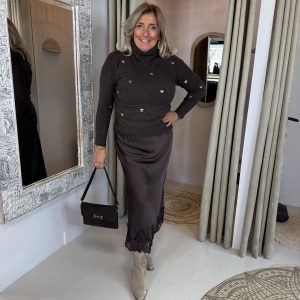 Alternative view of Leren Crossbody Clutch Tas Horsebit Bruin