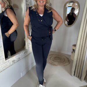 Mi Piace Travelstof Broek Skinny 202134 Donker Blauw