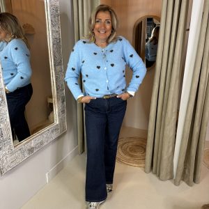 Vest Trui Hartjes 205 Licht Blauw