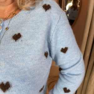 Alternative view of Vest Trui Hartjes 205 Licht Blauw