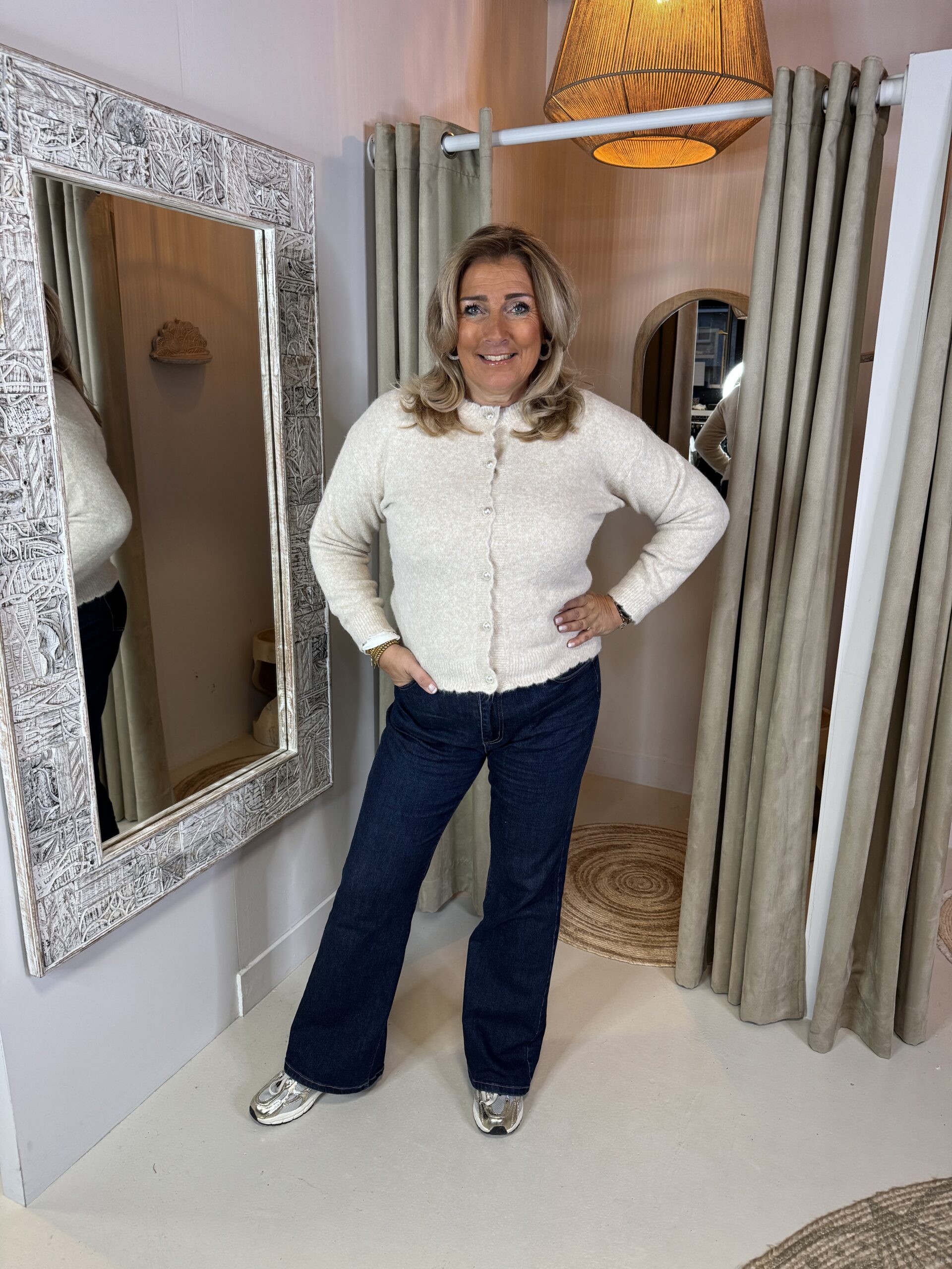 Vest Parel Knopen Aimee 738 Zand