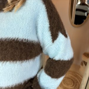 Alternative view of Zachte Trui Streep 1890 Bruin/Licht Blauw