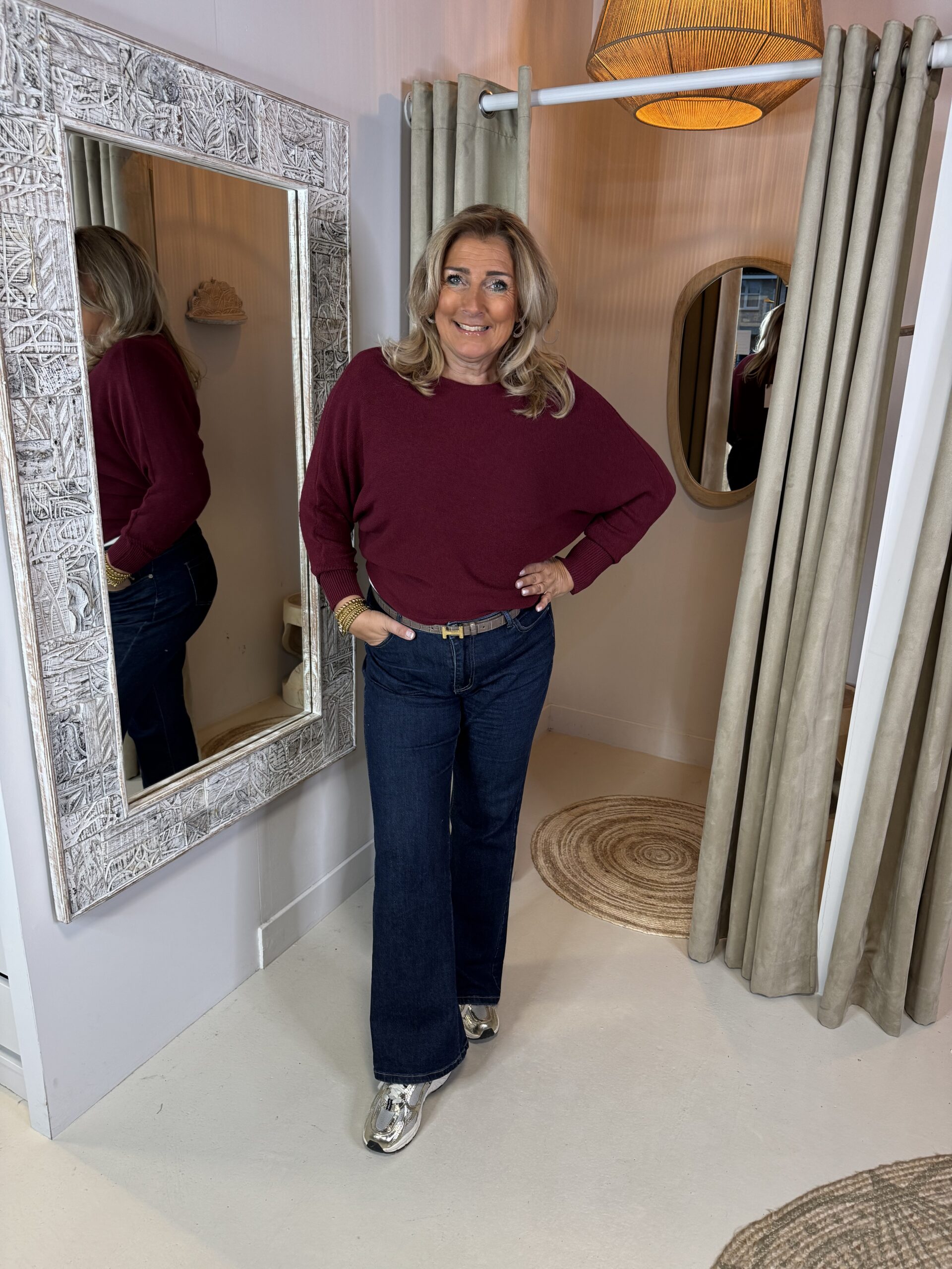 Vleermuis Trui Daisy 0099 Bordeaux