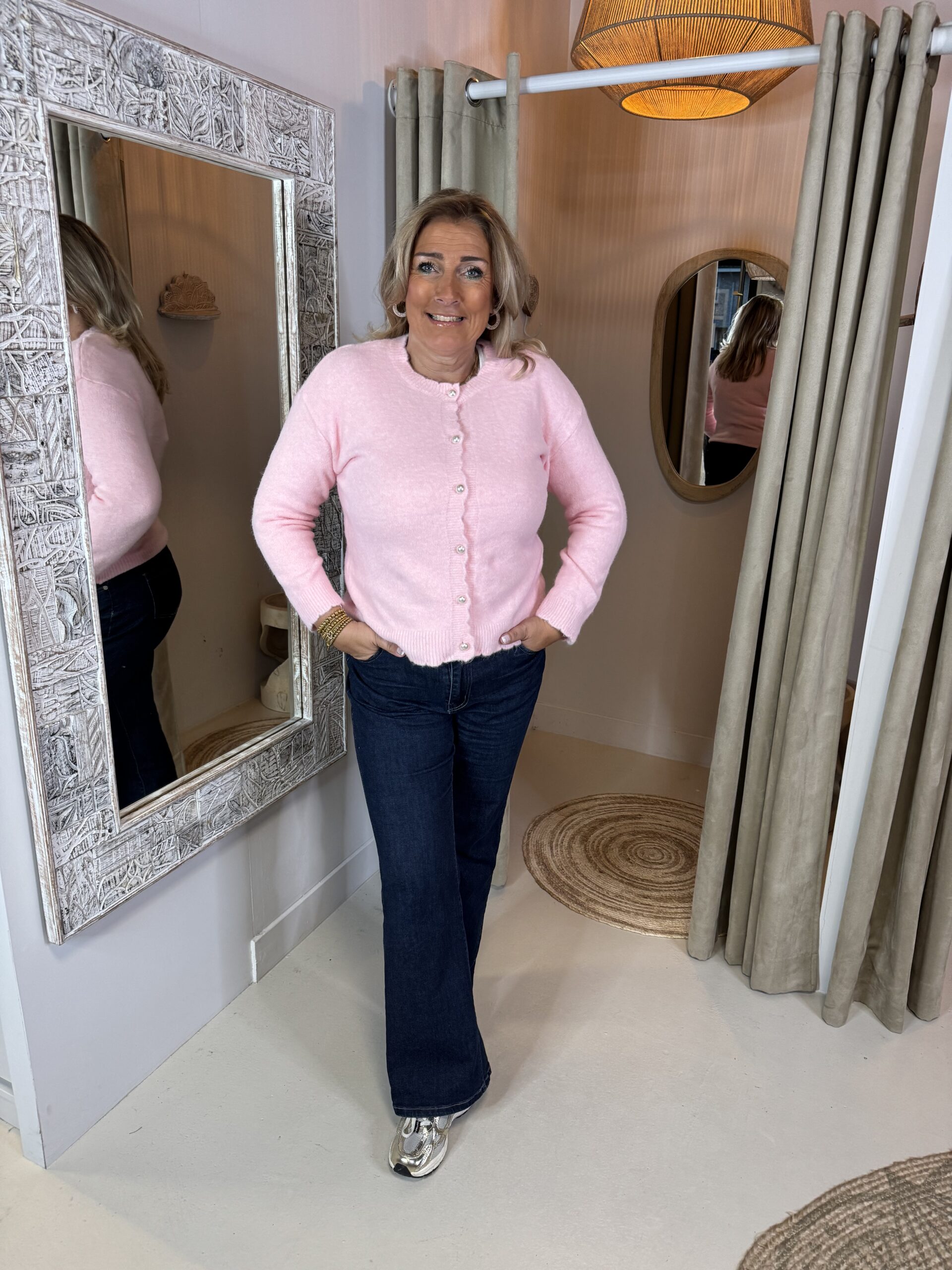 Vest Parel Knopen Aimee 738 Roze