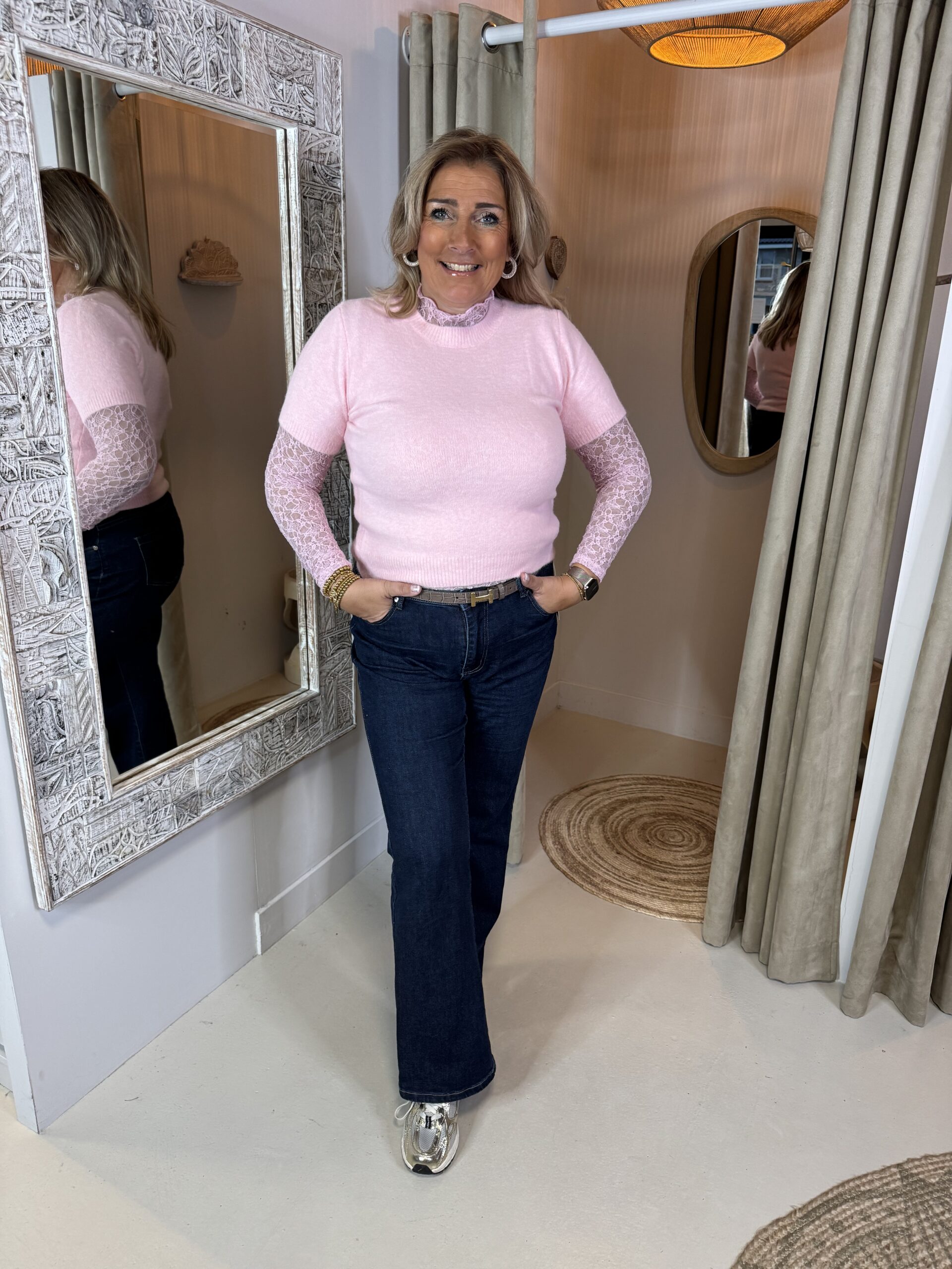 Kanten Top Mila 9281 Roze - Afbeelding 2