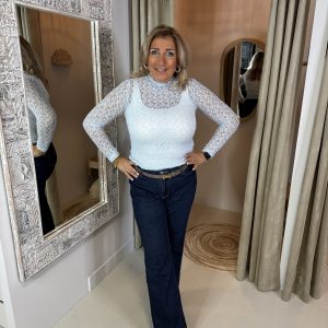 Kanten Top Mila 9281 Licht Blauw