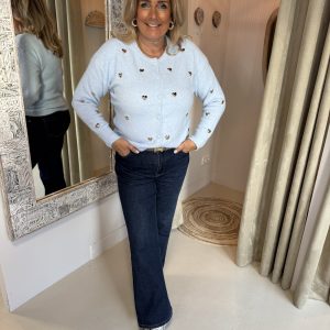 Vest Gouden Hartjes 875 Licht Blauw