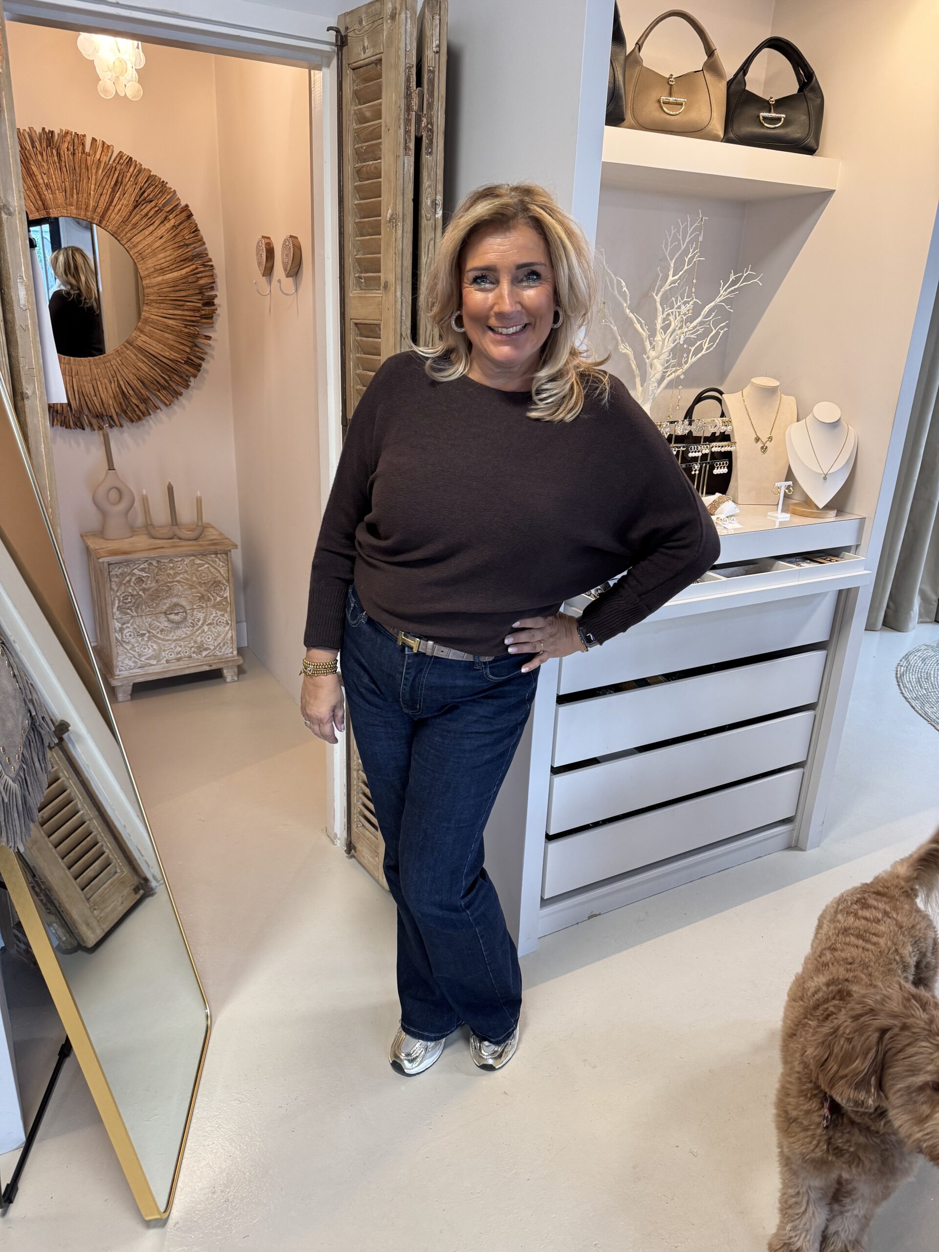 Vleermuis Trui Daisy 0099 Bruin