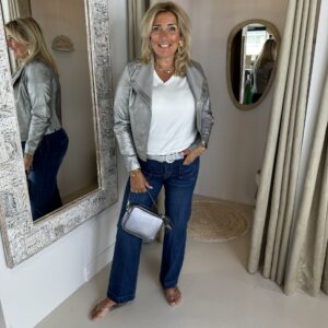 Leatherlook Jasje Zilver